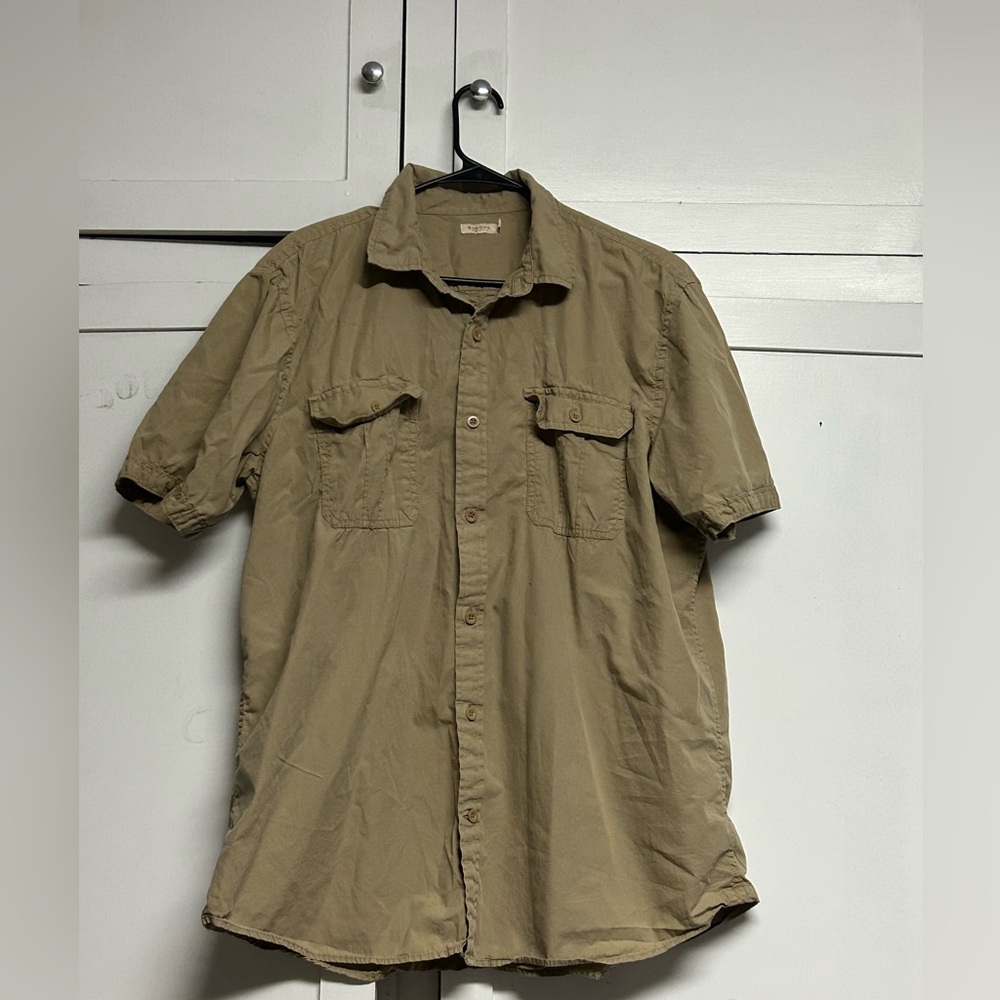 Sonoma Men's Short Sleeve Button-Up Shirt in Tan